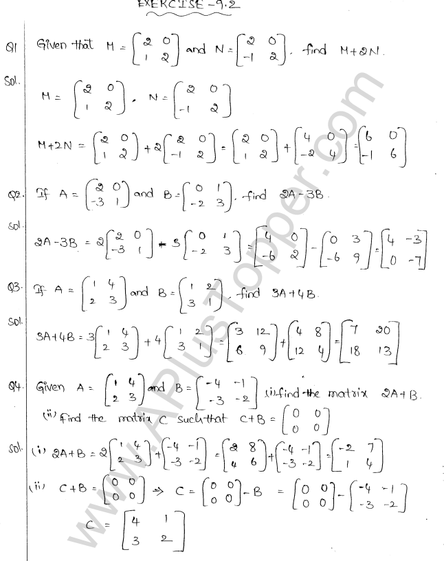 ML Aggarwal ICSE Solutions for Class 10 Maths Chapter 9 Matrices Q1.4