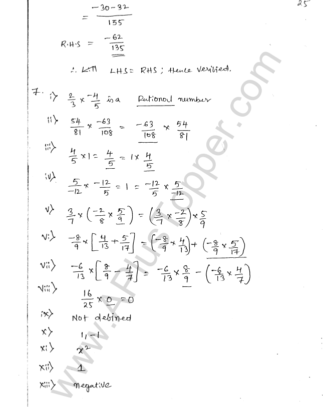 ML Aggarwal ICSE Solutions for Class 8 Maths Chapter 1 Rational Numbers 25