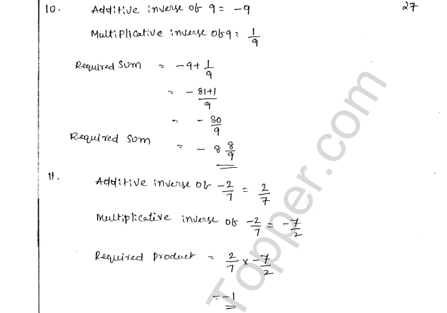 ML Aggarwal ICSE Solutions for Class 8 Maths Chapter 1 Rational Numbers 27