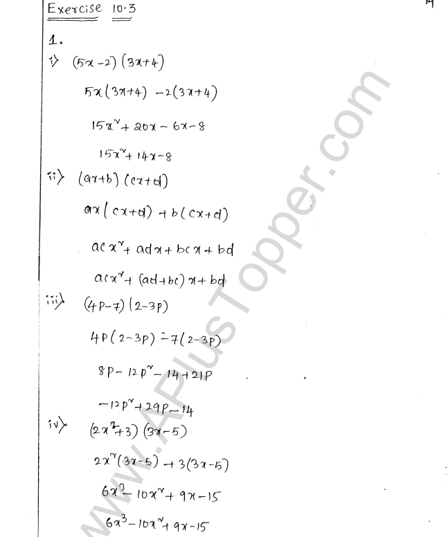 ML Aggarwal ICSE Solutions for Class 8 Maths Chapter 10 Algebraic Expressions and Identities 14