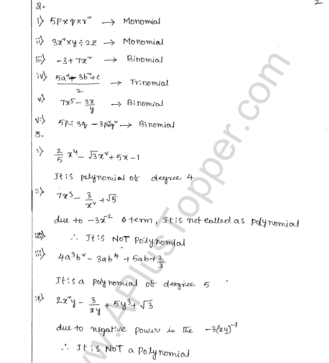 ML Aggarwal ICSE Solutions for Class 8 Maths Chapter 10 Algebraic Expressions and Identities 2