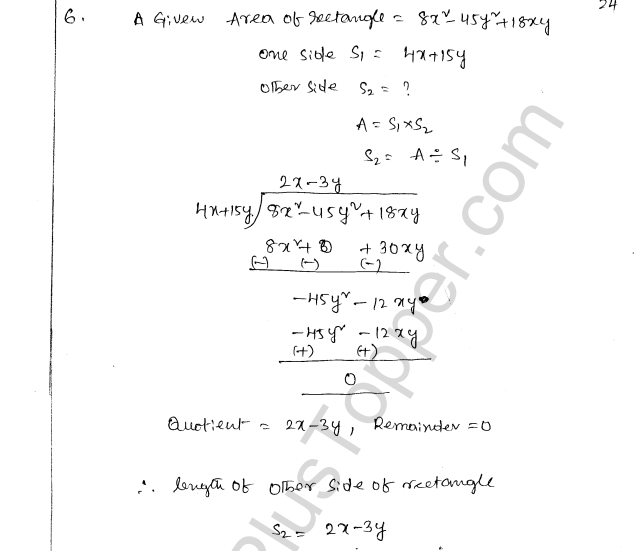 ML Aggarwal ICSE Solutions for Class 8 Maths Chapter 10 Algebraic Expressions and Identities 24