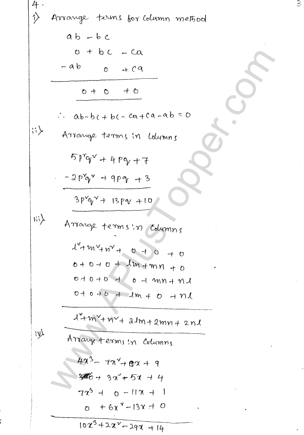 ML Aggarwal ICSE Solutions for Class 8 Maths Chapter 10 Algebraic Expressions and Identities 3