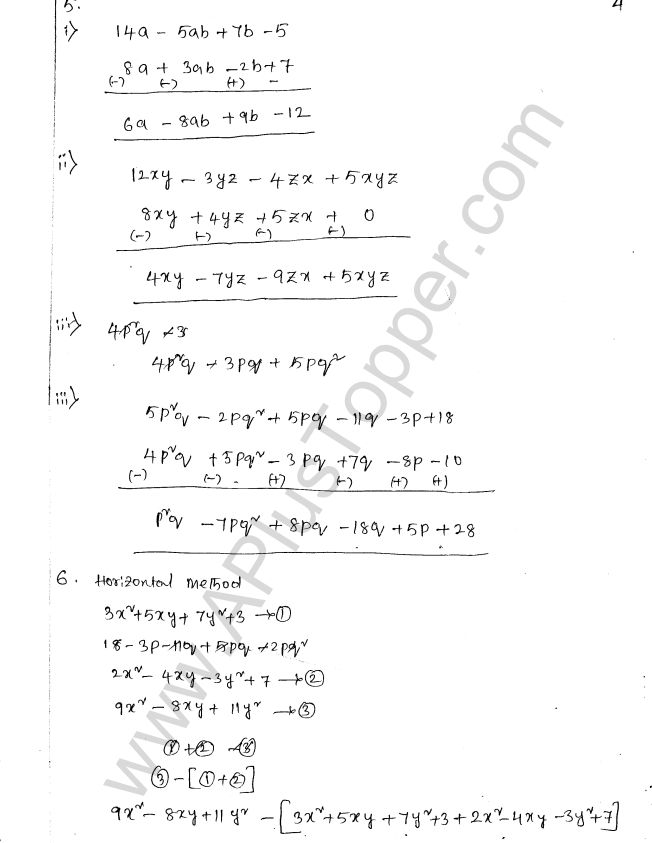 ML Aggarwal ICSE Solutions for Class 8 Maths Chapter 10 Algebraic Expressions and Identities 4