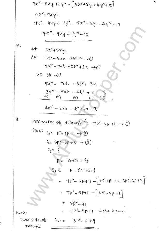 ML Aggarwal ICSE Solutions for Class 8 Maths Chapter 10 Algebraic Expressions and Identities 5