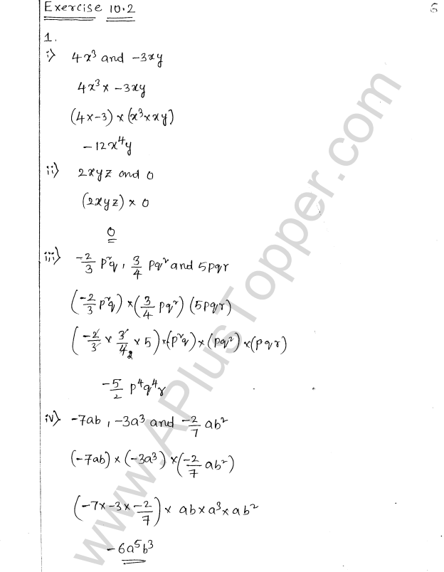 ML Aggarwal ICSE Solutions for Class 8 Maths Chapter 10 Algebraic Expressions and Identities 6