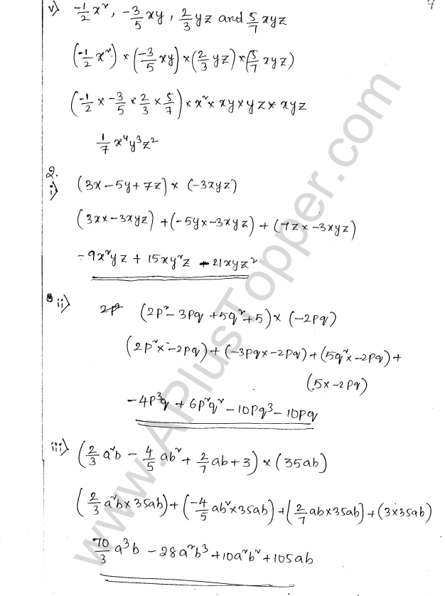 ML Aggarwal ICSE Solutions for Class 8 Maths Chapter 10 Algebraic Expressions and Identities 7