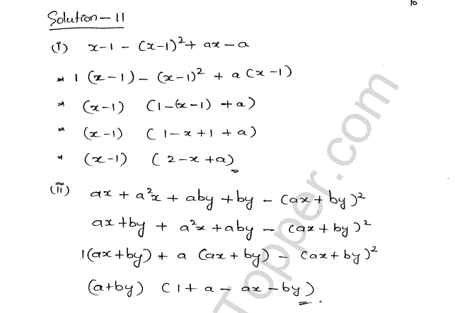 ML Aggarwal ICSE Solutions for Class 8 Maths Chapter 11 Factorisation 10