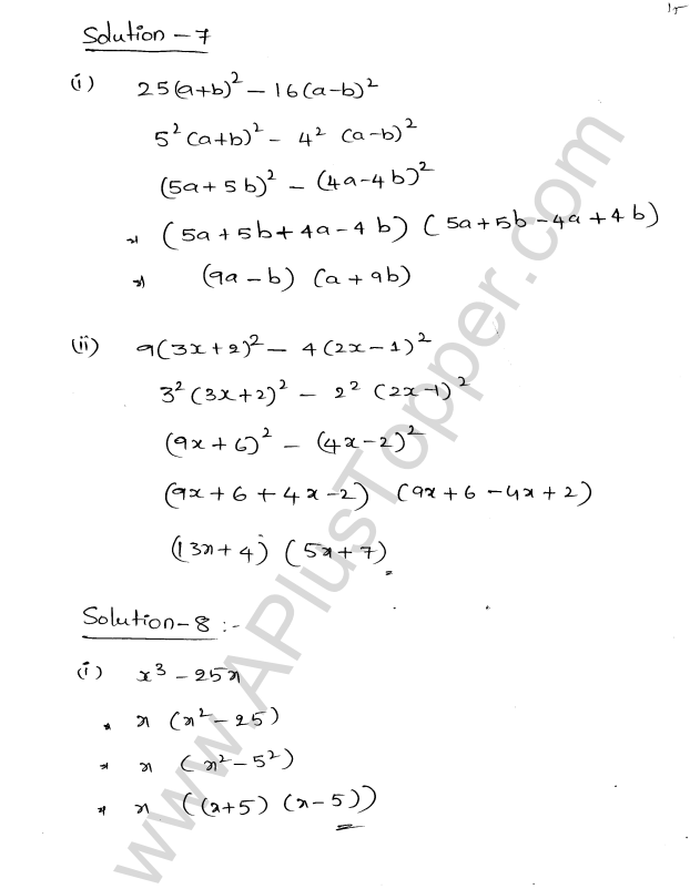 ML Aggarwal ICSE Solutions for Class 8 Maths Chapter 11 Factorisation 15
