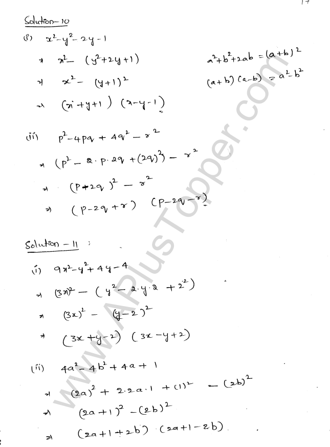 ML Aggarwal ICSE Solutions for Class 8 Maths Chapter 11 Factorisation 17