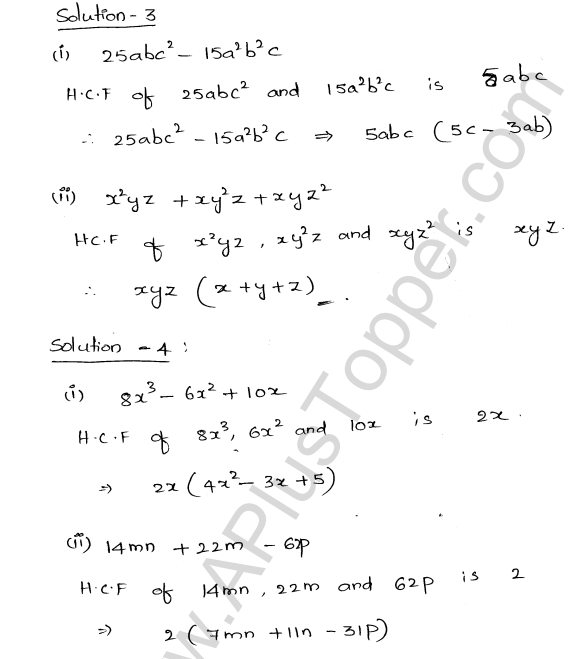 ML Aggarwal ICSE Solutions for Class 8 Maths Chapter 11 Factorisation 2