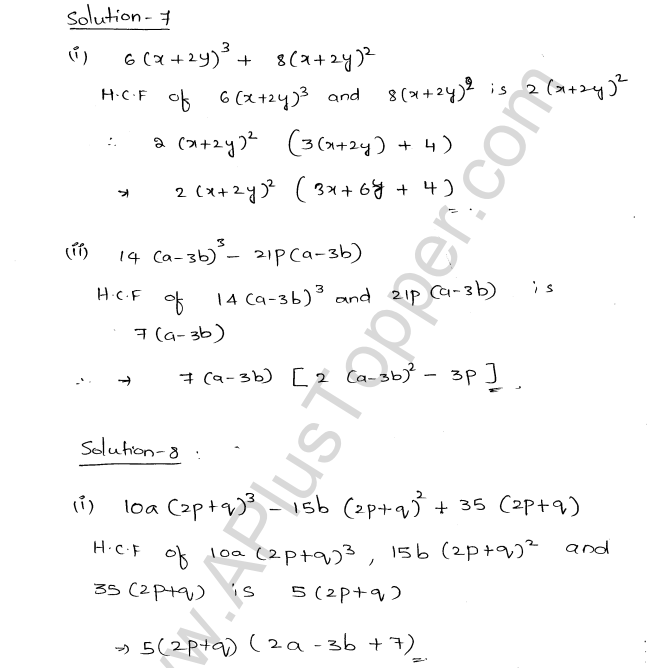 ML Aggarwal ICSE Solutions for Class 8 Maths Chapter 11 Factorisation 4