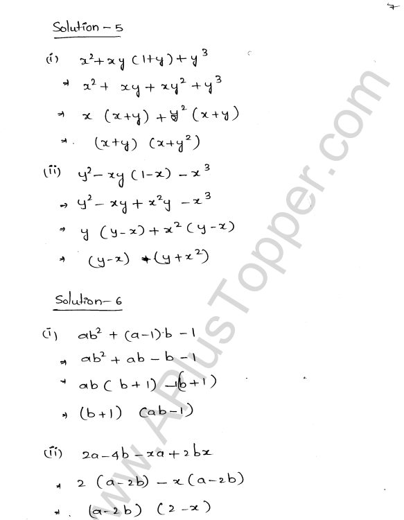 ML Aggarwal ICSE Solutions for Class 8 Maths Chapter 11 Factorisation 7