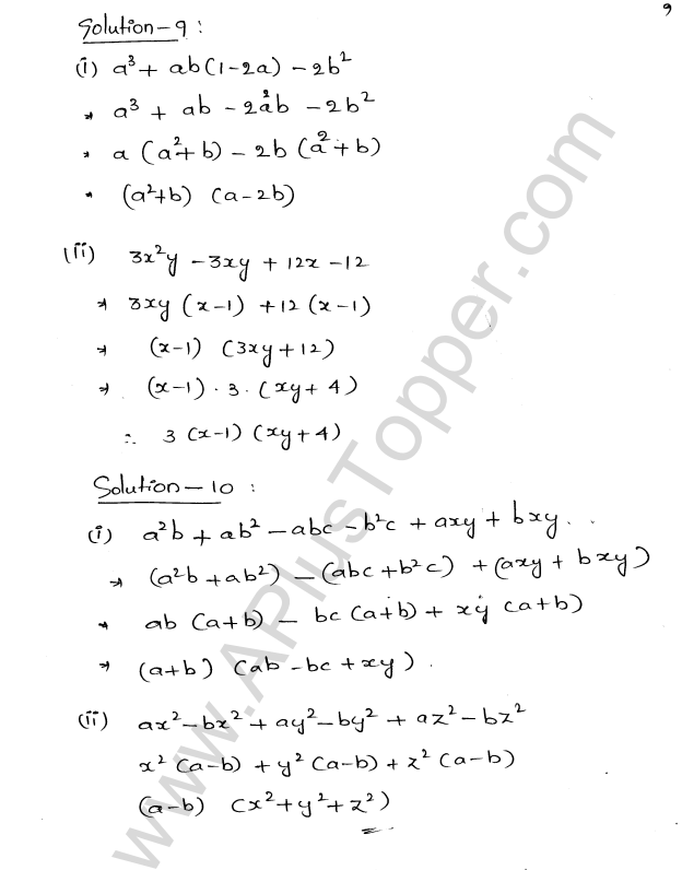 ML Aggarwal ICSE Solutions for Class 8 Maths Chapter 11 Factorisation 9