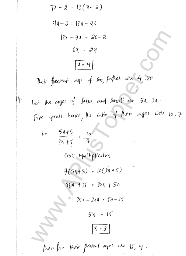 ML Aggarwal ICSE Solutions for Class 8 Maths Chapter 12 Linear Equations and Inqualities In one Variable 20