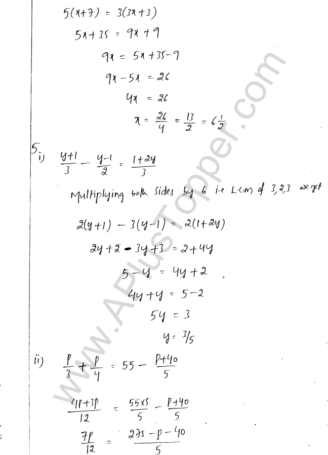 ML Aggarwal ICSE Solutions for Class 8 Maths Chapter 12 Linear Equations and Inqualities In one Variable 4
