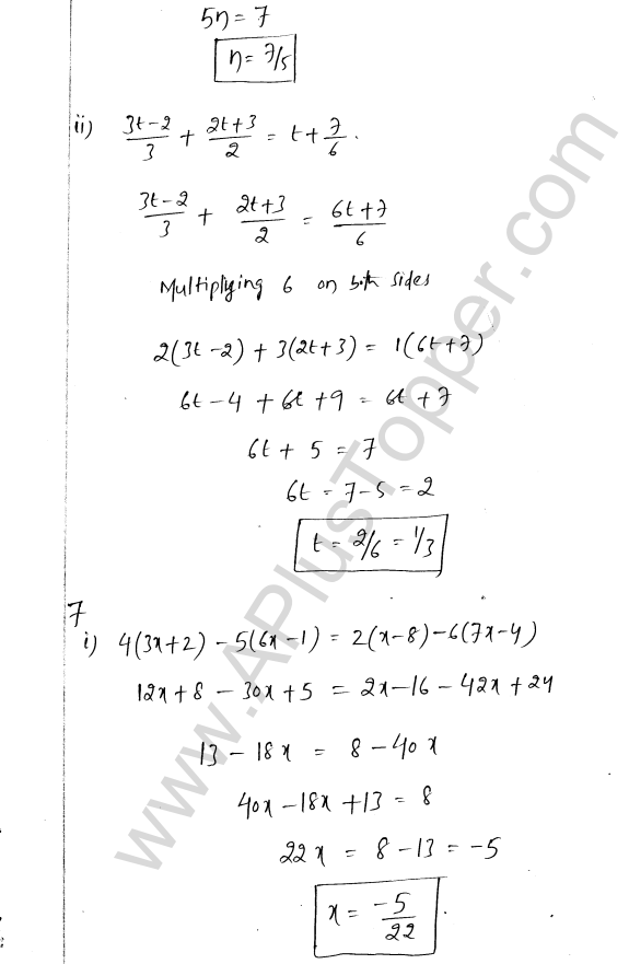 ML Aggarwal ICSE Solutions for Class 8 Maths Chapter 12 Linear Equations and Inqualities In one Variable 6