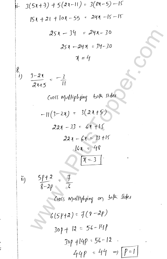 ML Aggarwal ICSE Solutions for Class 8 Maths Chapter 12 Linear Equations and Inqualities In one Variable 7