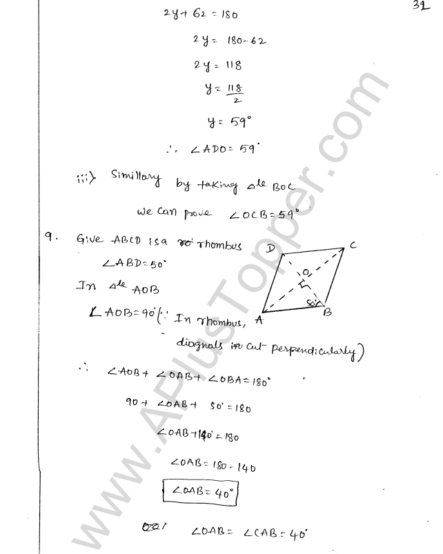 ML Aggarwal ICSE Solutions for Class 8 Maths Chapter 13 Understanding Quadrilaterals 31