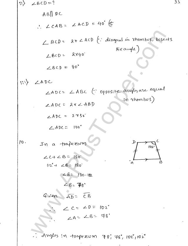 ML Aggarwal ICSE Solutions for Class 8 Maths Chapter 13 Understanding Quadrilaterals 32
