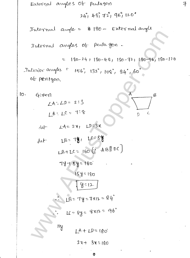ML Aggarwal ICSE Solutions for Class 8 Maths Chapter 13 Understanding Quadrilaterals 7