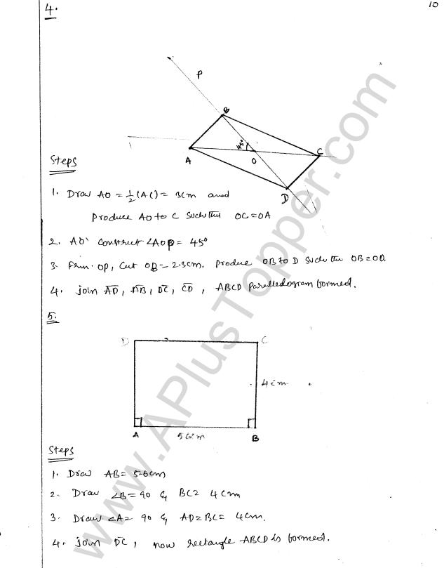 ML Aggarwal ICSE Solutions for Class 8 Maths Chapter 14 Constructions of Quadrilaterals 10