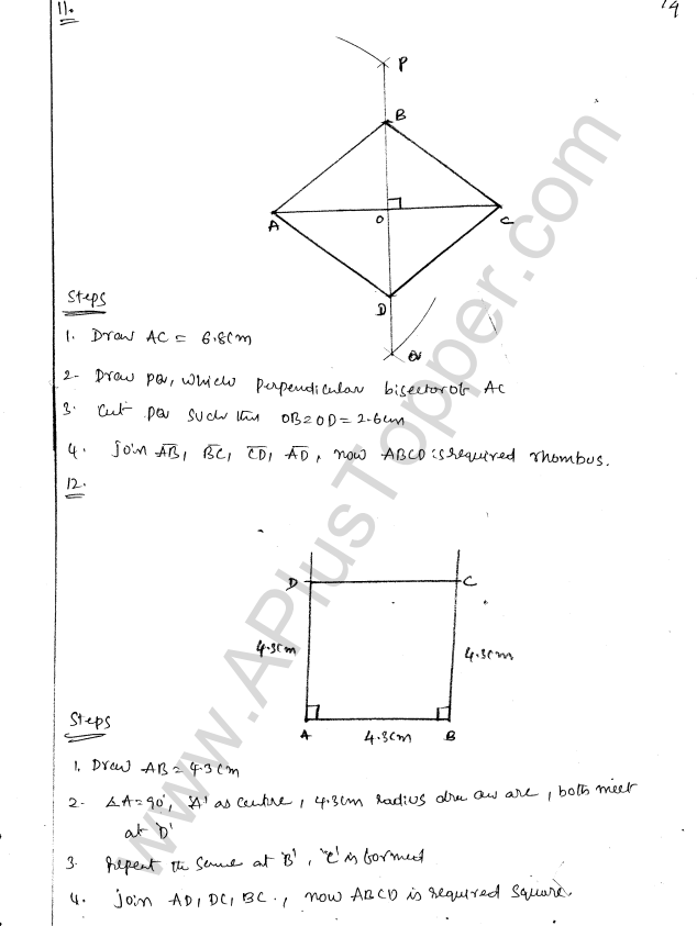 ML Aggarwal ICSE Solutions for Class 8 Maths Chapter 14 Constructions of Quadrilaterals 14
