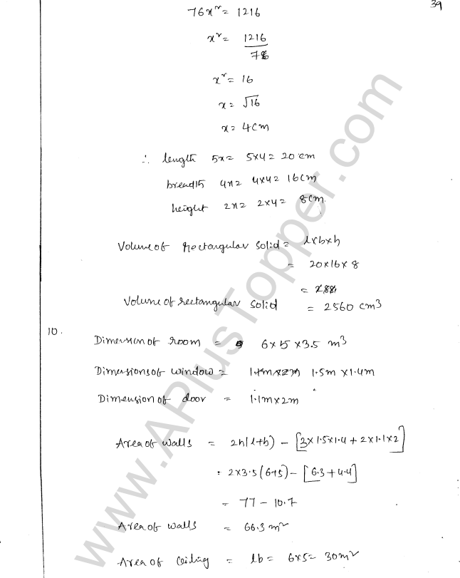 ML Aggarwal ICSE Solutions for Class 8 Maths Chapter 18 Mensuration 39