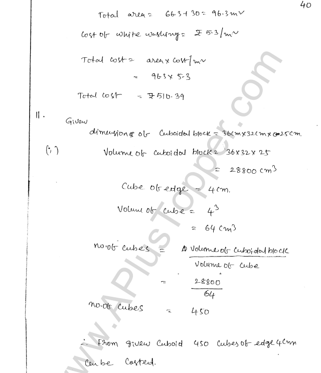 ML Aggarwal ICSE Solutions for Class 8 Maths Chapter 18 Mensuration 40