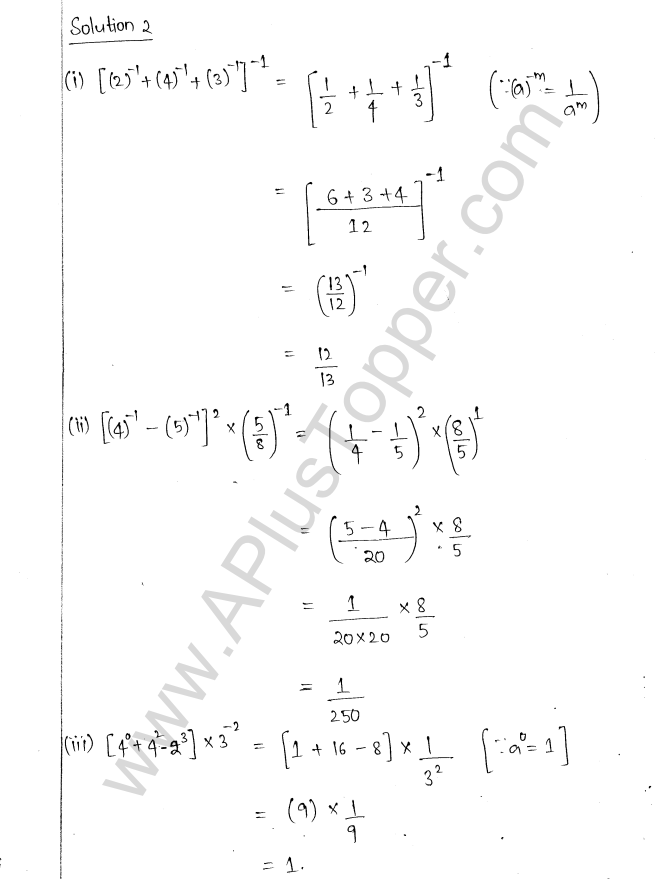 ML Aggarwal ICSE Solutions for Class 8 Maths Chapter 2 Exponents and Powers 2