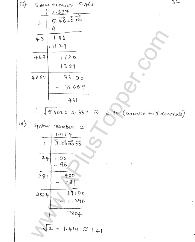 ML Aggarwal ICSE Solutions for Class 8 Maths Chapter 3 Squares and Square Roots 34