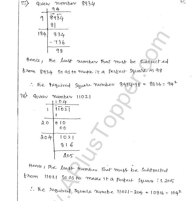 ML Aggarwal ICSE Solutions for Class 8 Maths Chapter 3 Squares and Square Roots 37