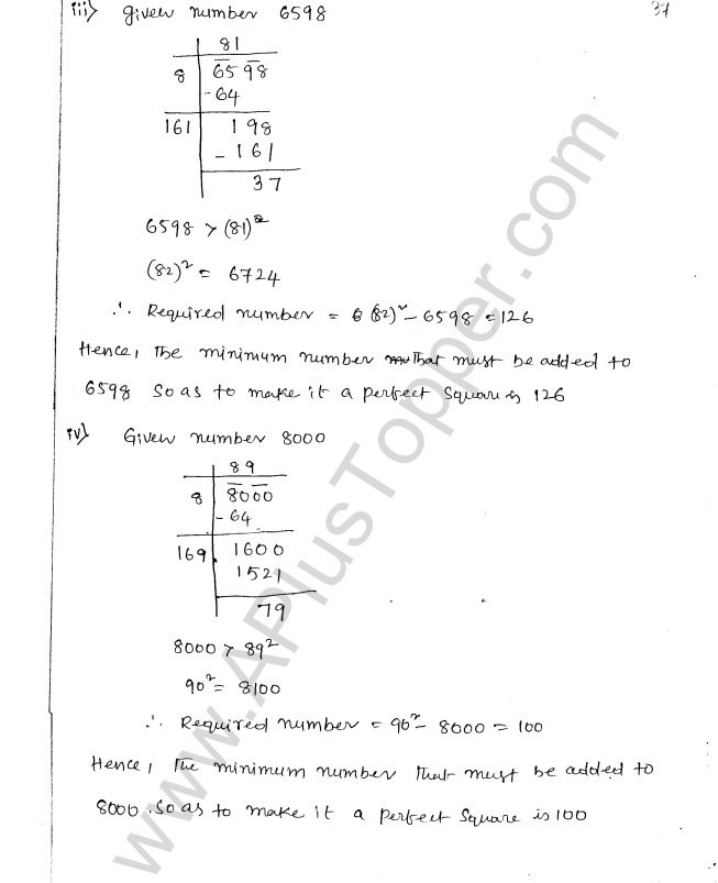 ML Aggarwal ICSE Solutions for Class 8 Maths Chapter 3 Squares and Square Roots 93