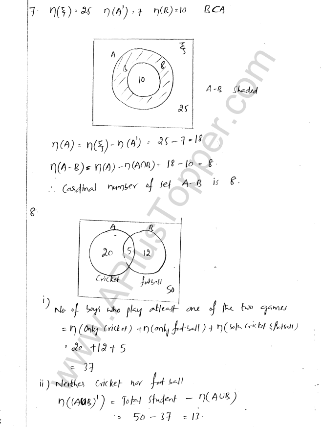 ML Aggarwal ICSE Solutions for Class 8 Maths Chapter 6 Operation on sets Venn Diagrams 11
