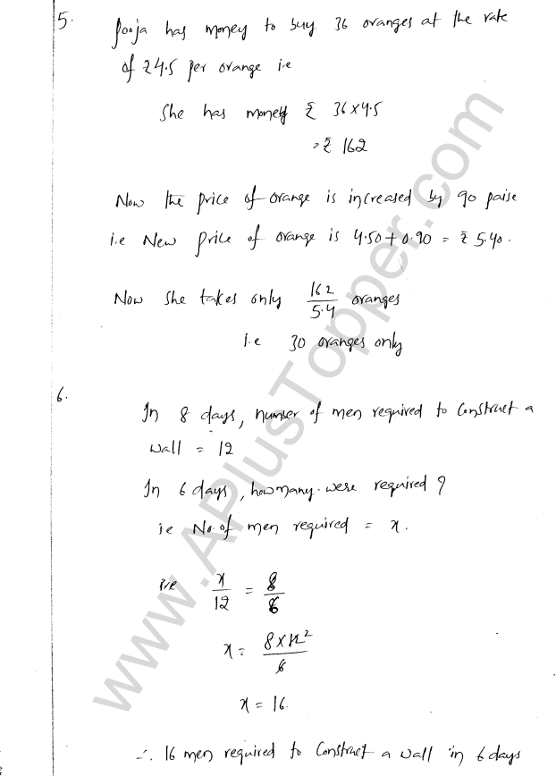 ML Aggarwal ICSE Solutions for Class 8 Maths Chapter 9 Direct and Inverse Variation 10
