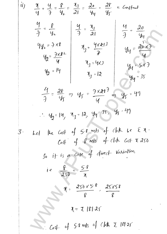 ML Aggarwal ICSE Solutions for Class 8 Maths Chapter 9 Direct and Inverse Variation 2