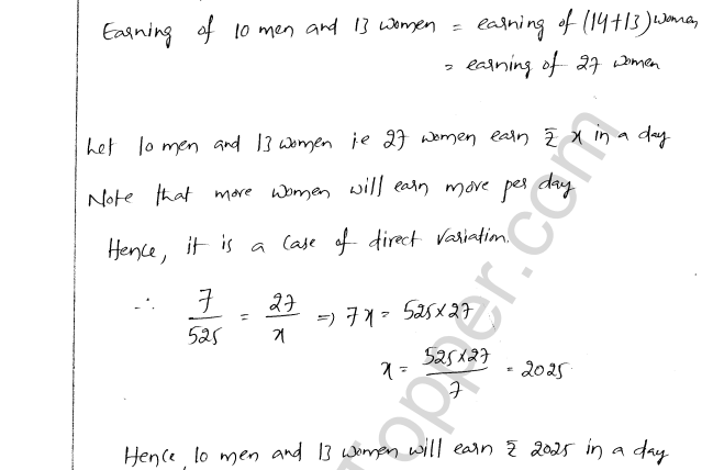 ML Aggarwal ICSE Solutions for Class 8 Maths Chapter 9 Direct and Inverse Variation 7