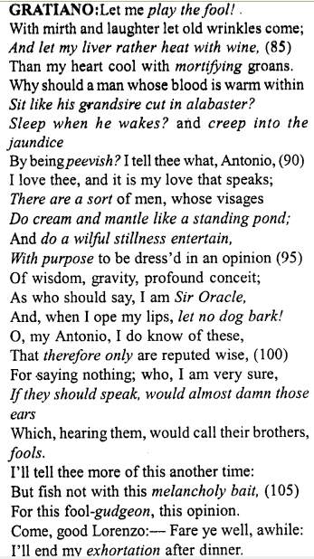Merchant of Venice Act 1, Scene 1 Translation Meaning Annotations 7