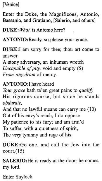 Merchant of Venice Act 4, Scene 1 Translation Meaning Annotations 1