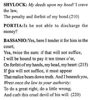 Merchant of Venice Act 4, Scene 1 Translation Meaning Annotations 20