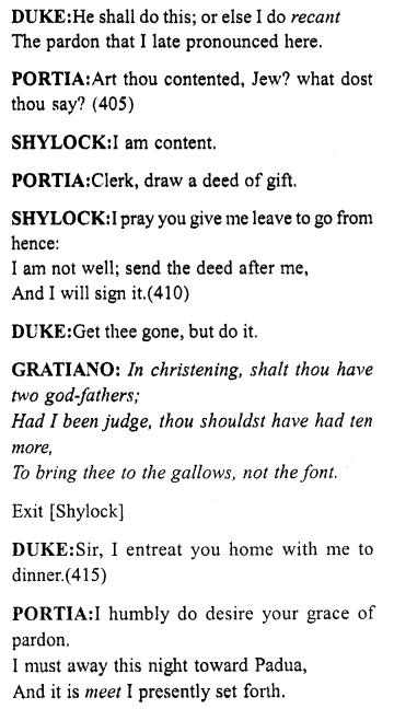 Merchant of Venice Act 4, Scene 1 Translation Meaning Annotations 36