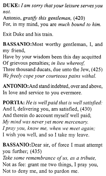 Merchant of Venice Act 4, Scene 1 Translation Meaning Annotations 37
