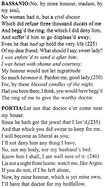 Merchant of Venice Act 5, Scene 1 Translation Meaning Annotations 16