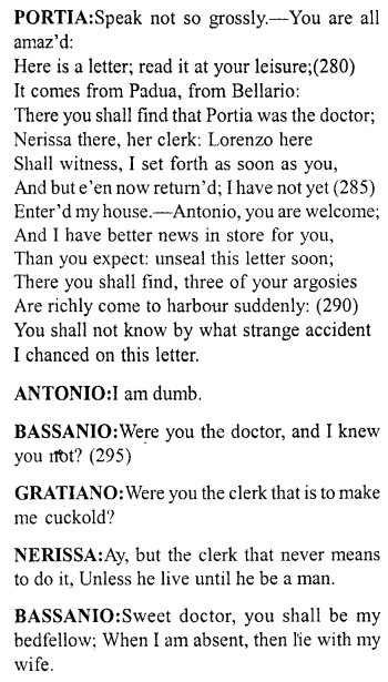 Merchant of Venice Act 5, Scene 1 Translation Meaning Annotations 20