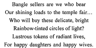 Treasure Trove A Collection of ICSE Poems Workbook Answers Chapter 3 The Bangle Sellers 1