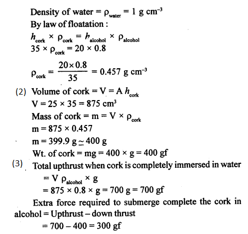 A New Approach to ICSE Physics Part 1 Class 9 Solutions Upthrust and Archimedes' principle. 16