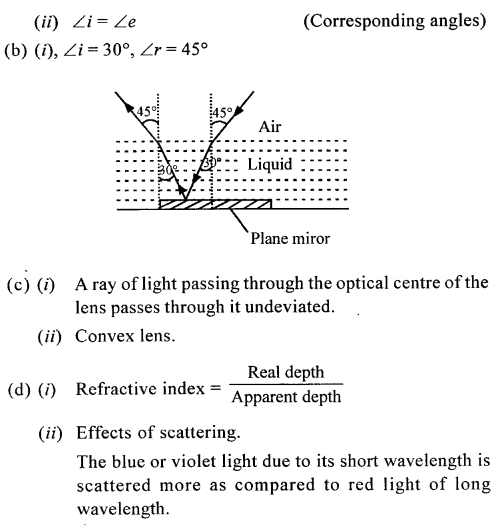 A New Approach to ICSE Physics Part 2 Class 10 Solutions Refraction Of Light 63