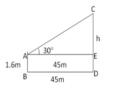 RS Aggarwal Solutions Class 10 Chapter 14 Height and Distance Q3