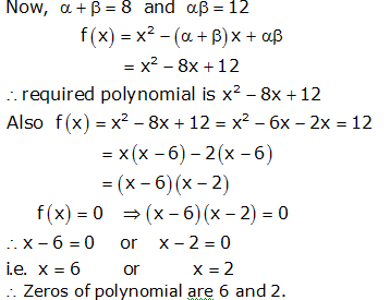 RS Aggarwal Solutions Class 10 Chapter 2 Polynomials 2a 12.1