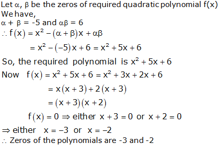 RS Aggarwal Solutions Class 10 Chapter 2 Polynomials 2a 13.1